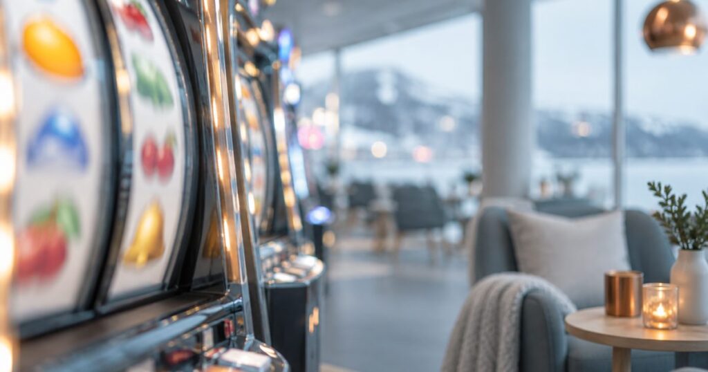 Färgglada slothjul i oskärpa – free spins utan svensk licens